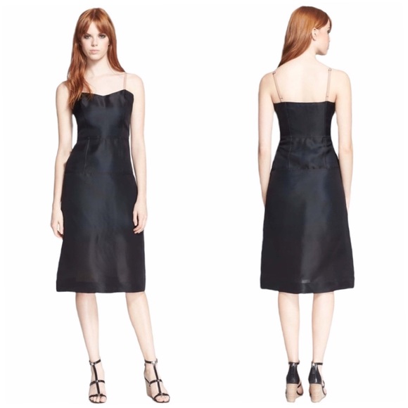 new MBMJ Marc by Marc Jacobs ❉ Silk Sheer Layer Midi Cocktail Dress ❉ Black ❉ 6 - Picture 4 of 17